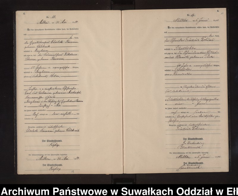 image.from.unit.number "Sterbe-Neben-Register des Preussischen Standes-Amtes Stasswinnen Kreis Lötzen"
