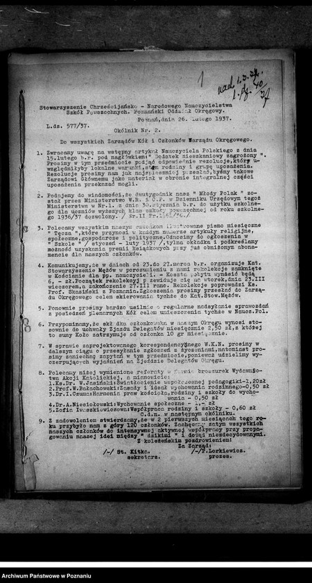 Obraz 5 z jednostki "Okólniki Zarządu Głównego i Okręgowego"