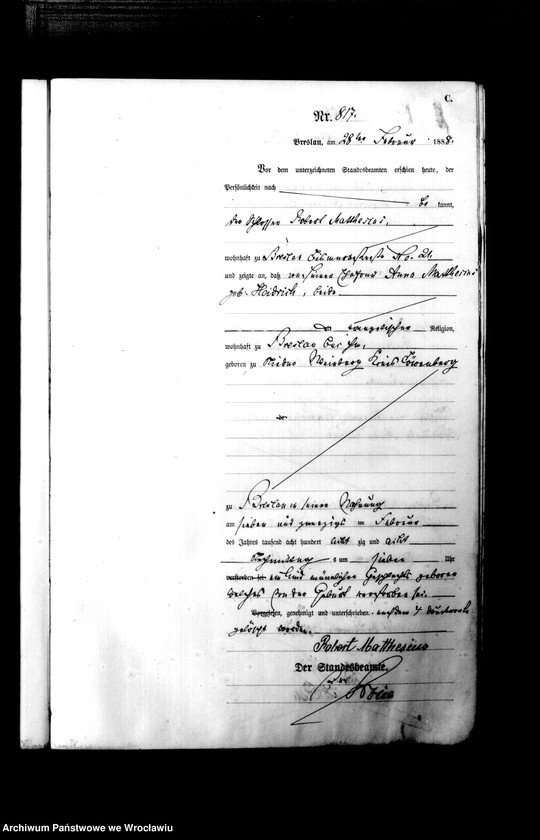 image.from.unit.number "Sterbe-Haupt-Register Breslau I 1888 Band 3"