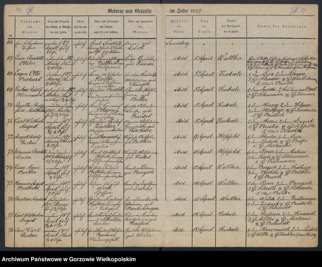 image.from.unit.number "Duplikate der Hauptkirche zu Landsberg an der Warthe (Zawiera księgę chrztów Kościoła Mariackiego (Hauptkirche) z 1848 r. i księgę zgonów Konkordienkirche z 1847 r.)"