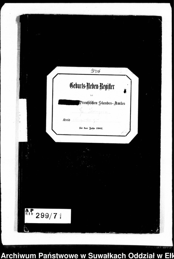 image.from.unit.number "Geburts-Neben-Register des Preussischen Standes-Amtes Gr. Strengeln Kreis Angerburg"