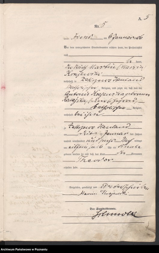 Obraz 8 z jednostki "Geburts-Haupt-Register"