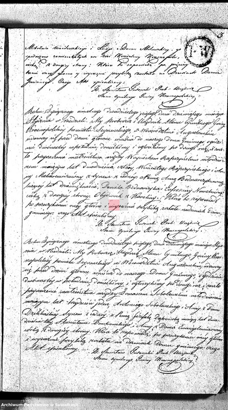 image.from.unit.number "Akta Zaślubionych Gminy Krasnopolskiey Powiatu Seyneńskiego od 1-go Stycznia 1825. Województwo Augstowskie."