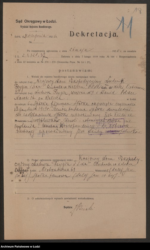 Obraz 20 z jednostki "Krajowy Dom Ekspedycyjny Ludwik Feygin i ska"