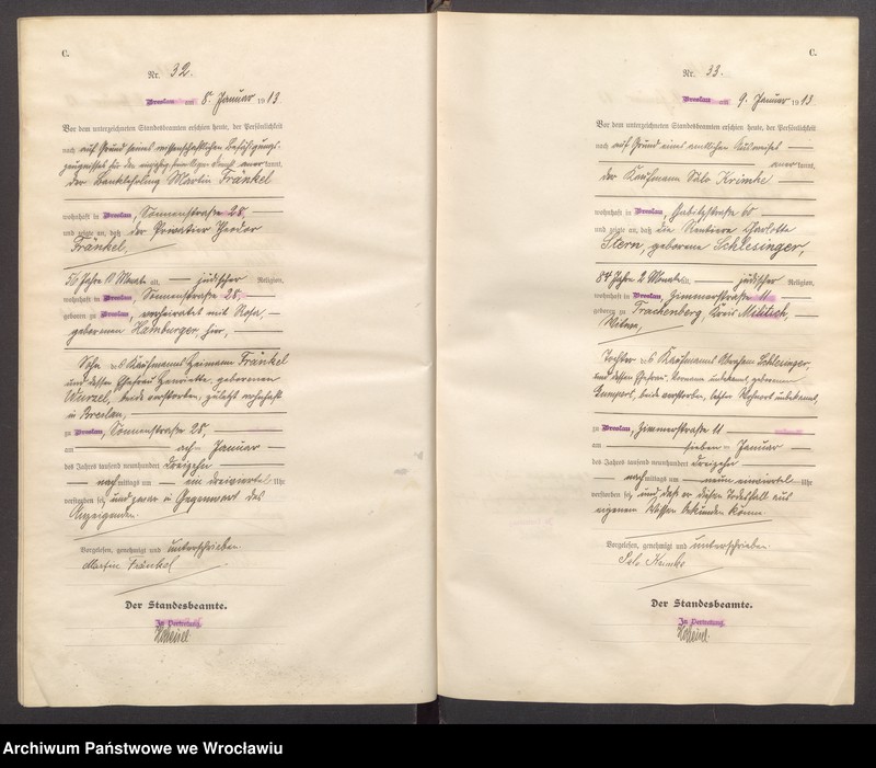 image.from.unit.number "Sterbe-Haupt-Register Breslau IV 1913 Band 1"