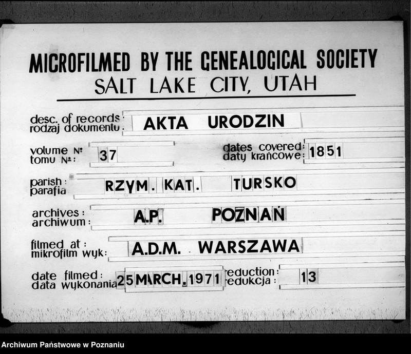 image.from.team "Akta stanu cywilnego Parafii Rzymskokatolickiej Tursko (pow. pleszewski)"