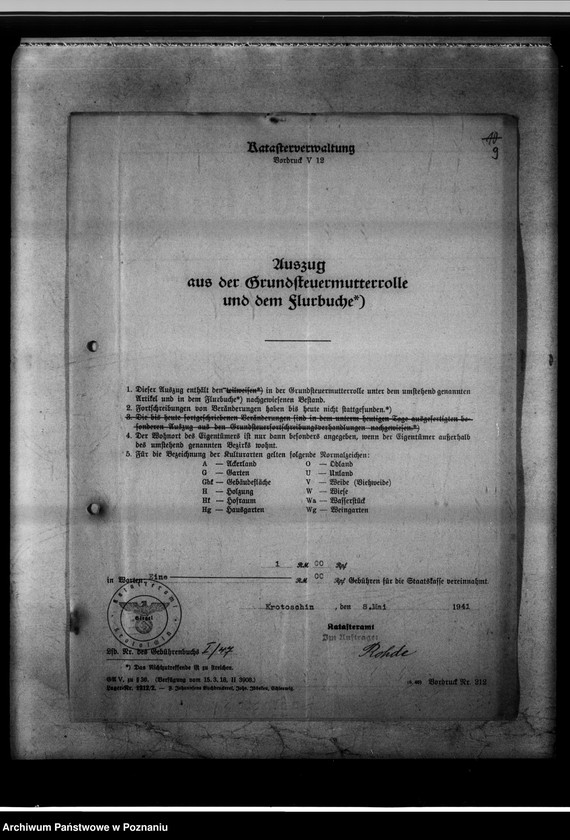 Obraz 13 z jednostki "Koschmin - Ehemalige Provinzial-Gärtnerlehranstalt Anlage-Vermögen."