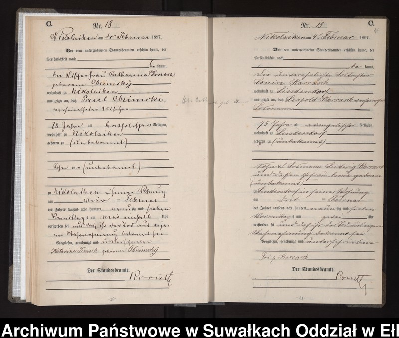 image.from.unit.number "Sterbe-Haupt-Register des Königlichen Preussischen Standes-Amtes Nikolaiken Kreis Sensburg"