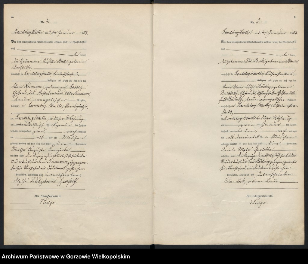 Obraz 5 z jednostki "Geburts Register"