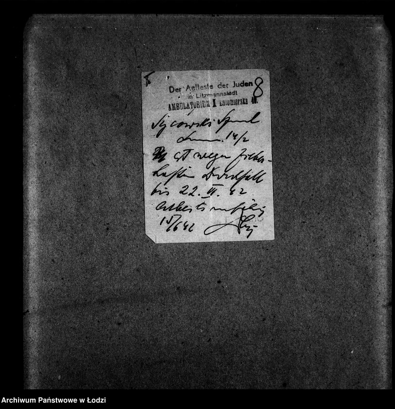 Obraz 11 z jednostki "Gerberei Abteilung [Zasiłki chorobowe dla pracowników wydziału, zaświadczenia lekarskie, listy pracowników]"