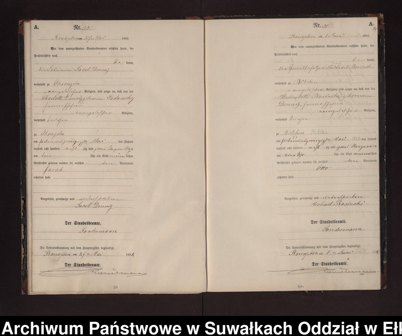 image.from.unit.number "Geburts-Neben-Register des Preussischen Standes-Amtes Gr. Konopken Kreis Loetzen"