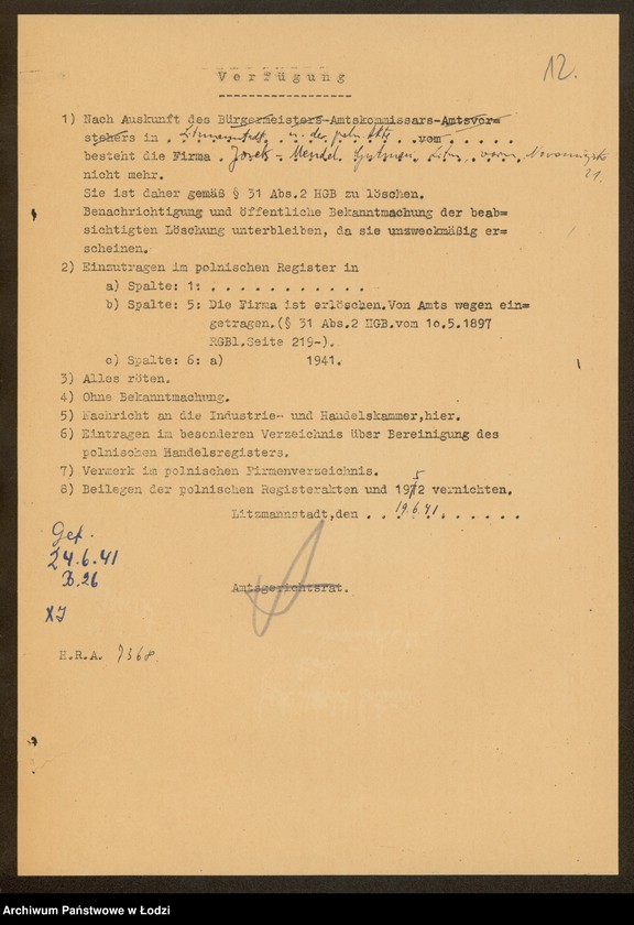 Obraz 14 z jednostki "Josek Mendel Gulman- sprzedaż manufaktury i przędzy"