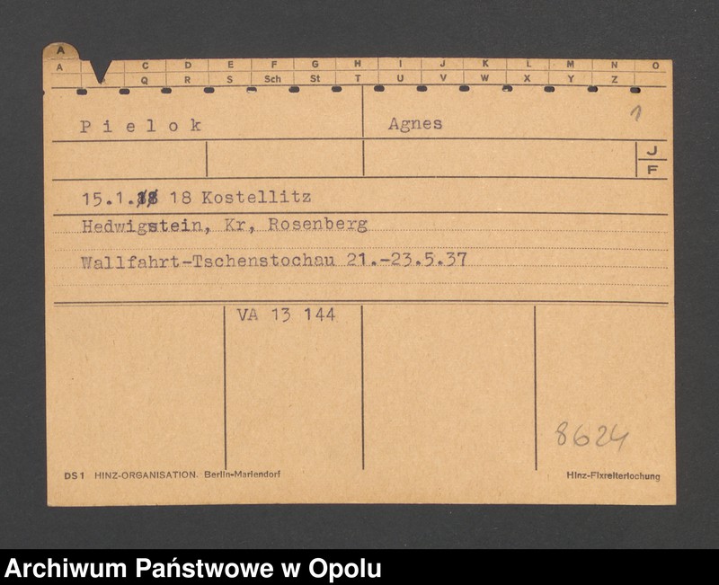 Obraz 3 z jednostki "[Pielok Agnes, ur. 15.01.1918 Kostellitz]"
