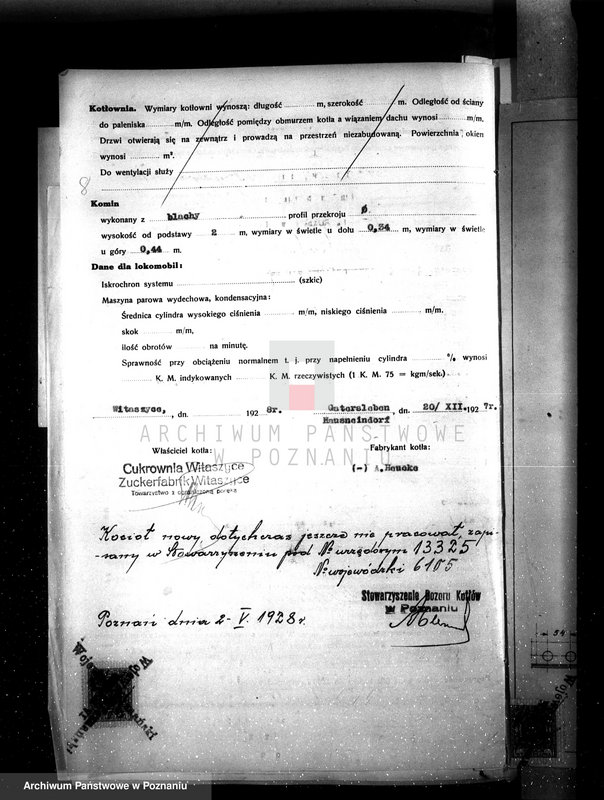 Obraz 14 z jednostki "Cukrownia Witaszyce nr fabr. kotła 735 nr woj. kotła 6105"