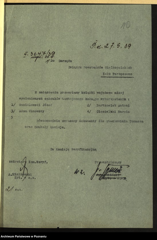 Obraz 14 z jednostki "Parzęczewo, powiat Kościan - akta koła."