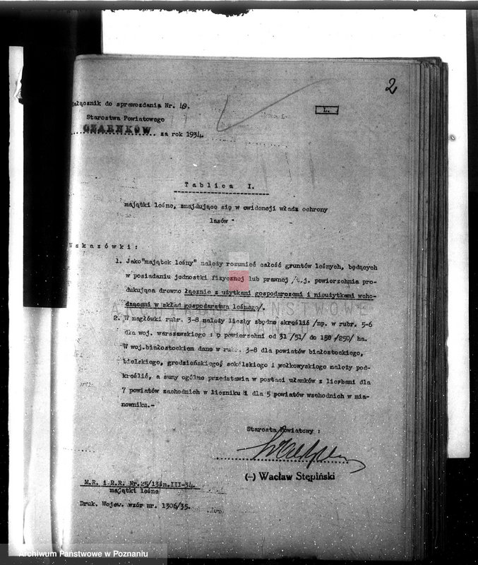 image.from.unit.number "Sprawozdanie z działalności organów ochrony lasów za rok 1934"