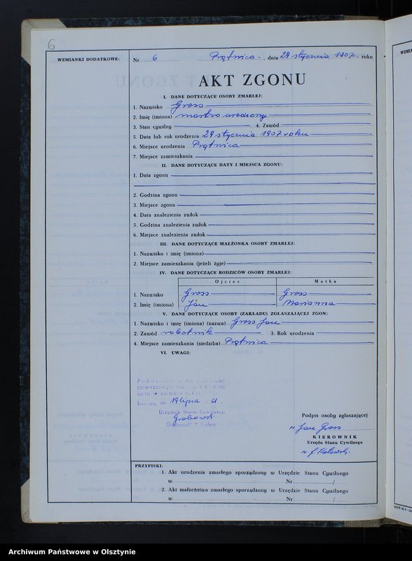image.from.unit.number "Księga akt zgonu Nr 1 - 26, 1 - 22, 1-24, 1-15, 1-22, 1-17, 1-28; /przepisana w języku polskim z oryginału niemieckiego w dniach 19.07.1961 - 25.07.1961/"