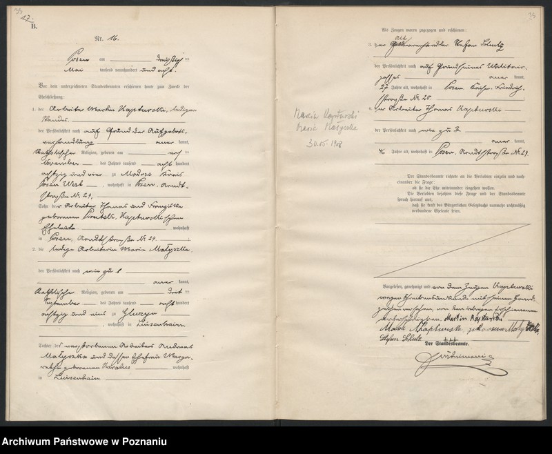 Obraz 19 z jednostki "Księga miejscowa małżeństw"