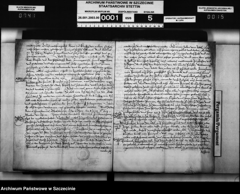 image.from.unit.number "Martin v. Ahnen zu Gr.Datzow Klaus und Balthasar v. Gagern, Pribber v. Suhm, Paul v. Schmatzhagen, Heinrich von Rhast und Michael Rust bezw. Herzog Philipp Julius von Pommern: freie Jagdausübung auf Rügen."