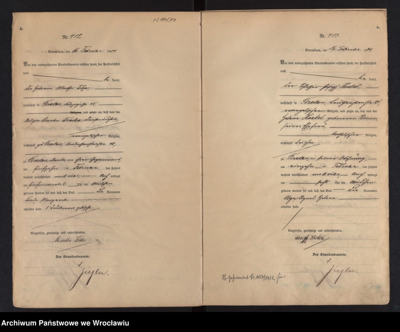 image.from.unit.number "Geburts-Haupt-Register Breslau I 1904 Band 2"