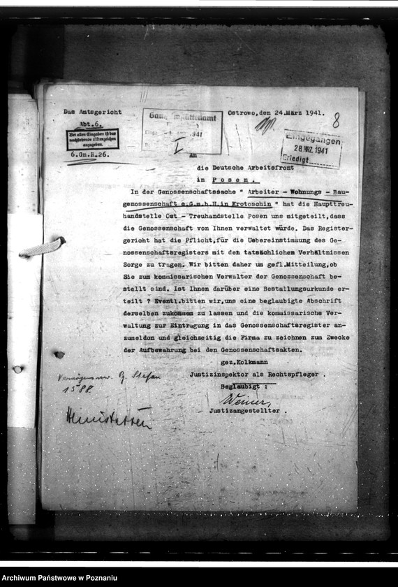 Obraz 12 z jednostki "Verwaltung des Wohnungsbesitzes ehemals polnischer Wohnungsunternehmen. Gründung der Kreiswohnungsgesellschaften"