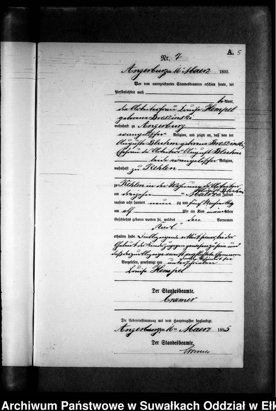 image.from.unit.number "Geburts-Neben-Register des Preussischen Standes-Amtes Kehlen Kreis Angerburg"