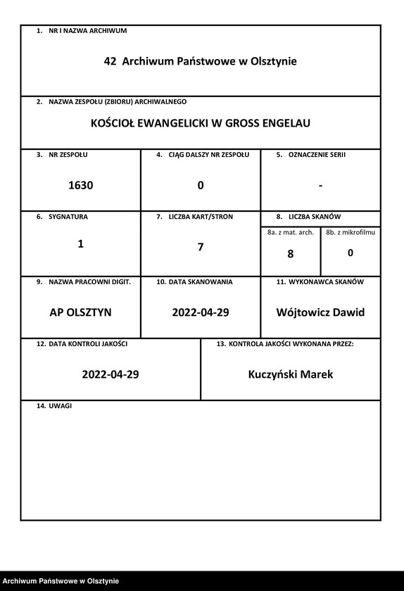 image.from.unit.number "Tabelle der Confirmanden des Gross Engelauschen Kirchspiels"