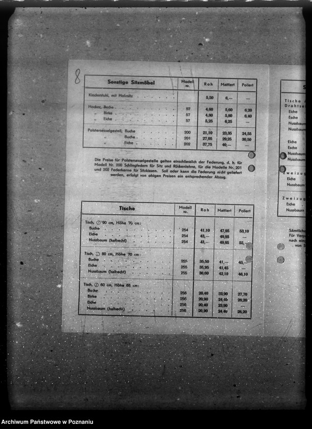 Obraz 12 z jednostki "Stuhl- und Tischfabrik "Tabaka" - Schwaningen (Swarzędz), przekroczenia cen"