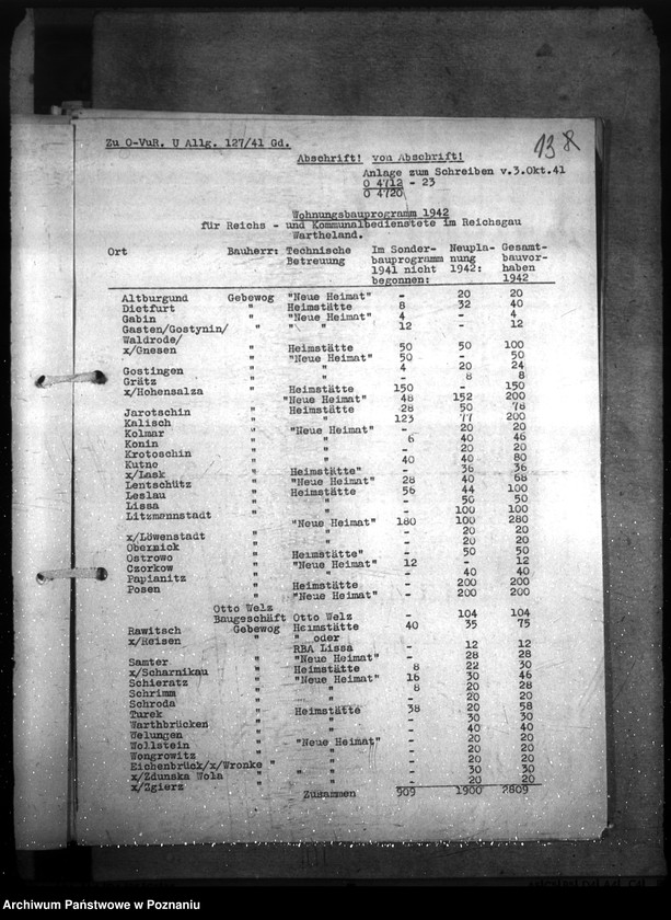 Obraz 17 z jednostki "Allgemeine Bauangelegenheiten der Gendarmerie. Erlase, Verfügungen unsw."