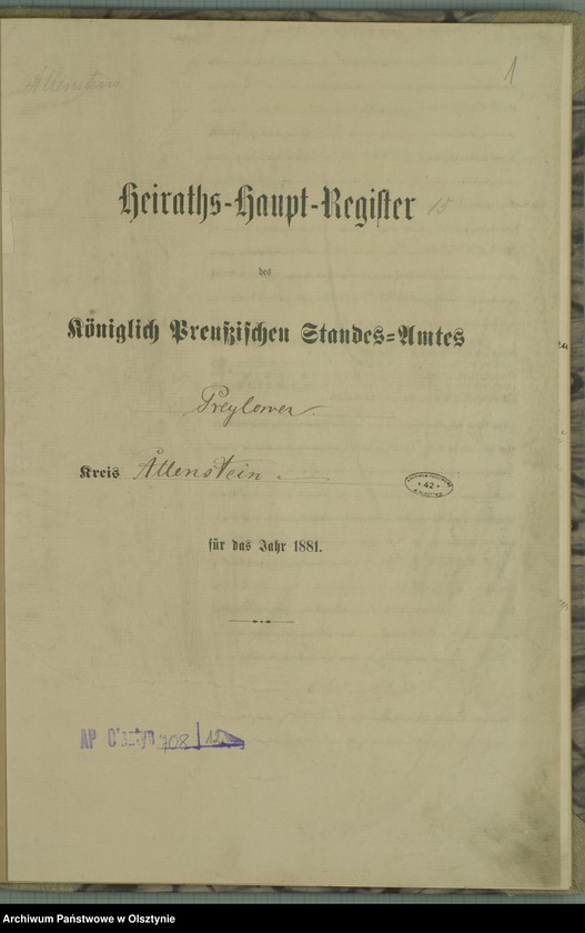 image.from.unit.number "Heiraths-Haupt-Register Nr 1 - 11"