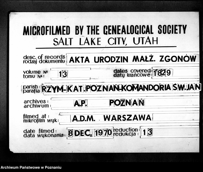 Obraz 1 z jednostki "Duplikat libri baptisatorum, copulatorum, mortuorum"