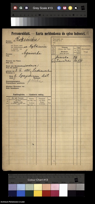 Obraz 3 z jednostki "[Spis ludności Łodzi] Rosińska-Rot"