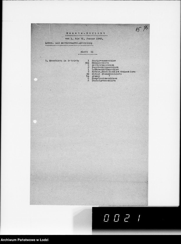 Obraz 19 z jednostki "Organisations im Getto. [Sprawozdania z działalności resortów i wydziałów administracji gettowej; produkcja, ruch ludności, sprawy policyjne]"