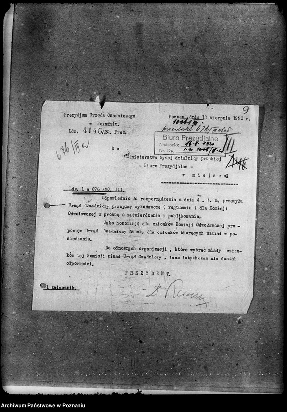 Obraz 13 z jednostki "Główny Urząd Ziemski w Warszawie Akta Biura Prezydialnego"