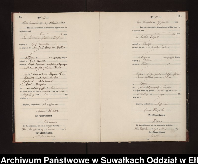 image.from.unit.number "Sterbe-Neben-Register des Preussischen Standes-Amtes Gross Konopken Kreis Loetzen"