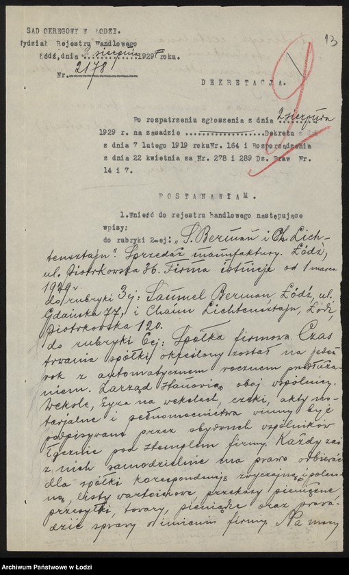 Obraz 15 z jednostki "Samuel Berman, Chaim Lichtensztajn – sprzedaż manufaktury"