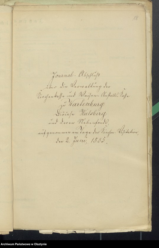 image.from.unit.number "Journak Abschluss über Verwaltung der Kirchenkasse zu Wartenburg"