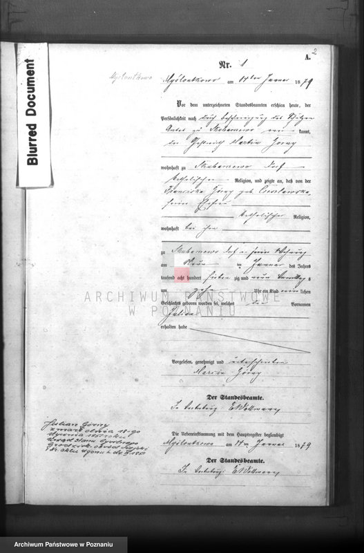 Obraz z jednostki "Księga urodzeń"