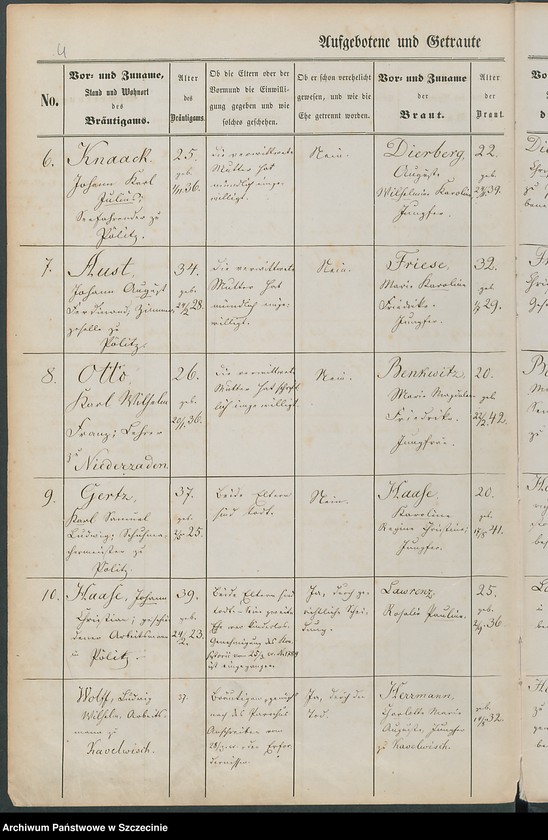 image.from.unit.number "Trauregister. Pöelitz (Police, szcz.)."