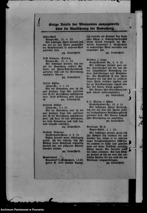 Obraz 12 z jednostki "Bewachungsgewerbe"