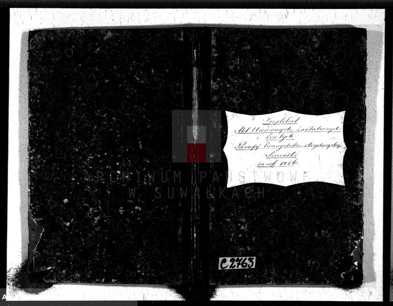 image.from.unit.number "Duplikat Akt Urodzonych, Zaślubionych i Zeszłych Parafij Ewangelicko-Augsburgskiej Suwałki za rok 1856"