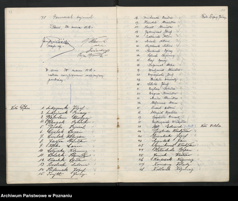 image.from.unit.number "Protokolarz Komisji Weryfikacyjnej Towarzystwa Powstańców Wielkopolskich."