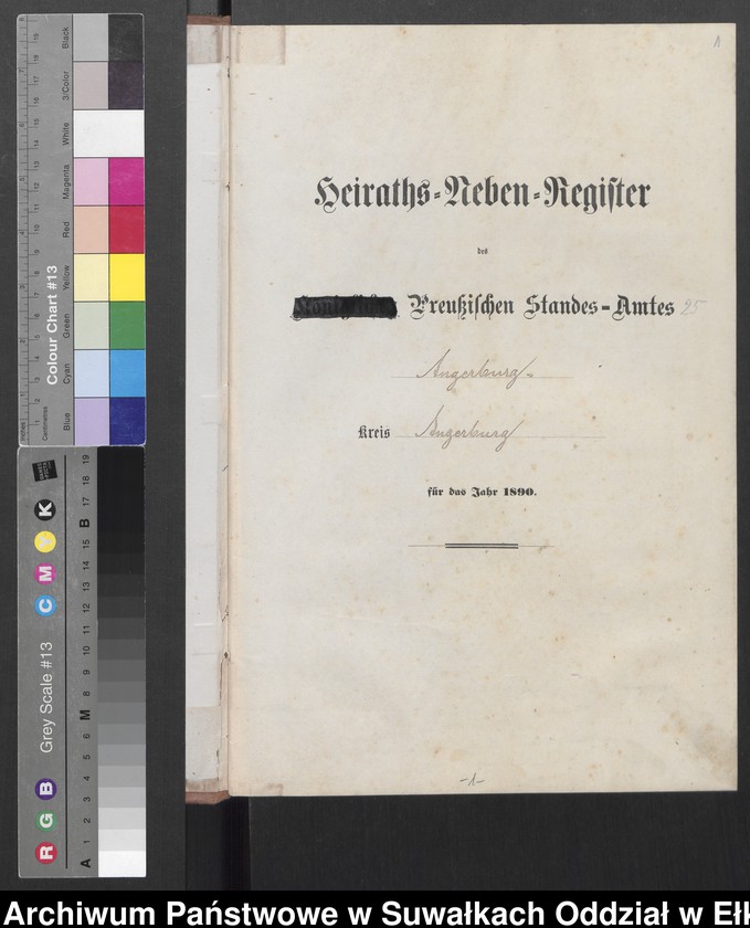 image.from.unit.number "Heiraths-Neben-Register des Preussischen Standes-Amtes Angerburg Kreis Angerburg"