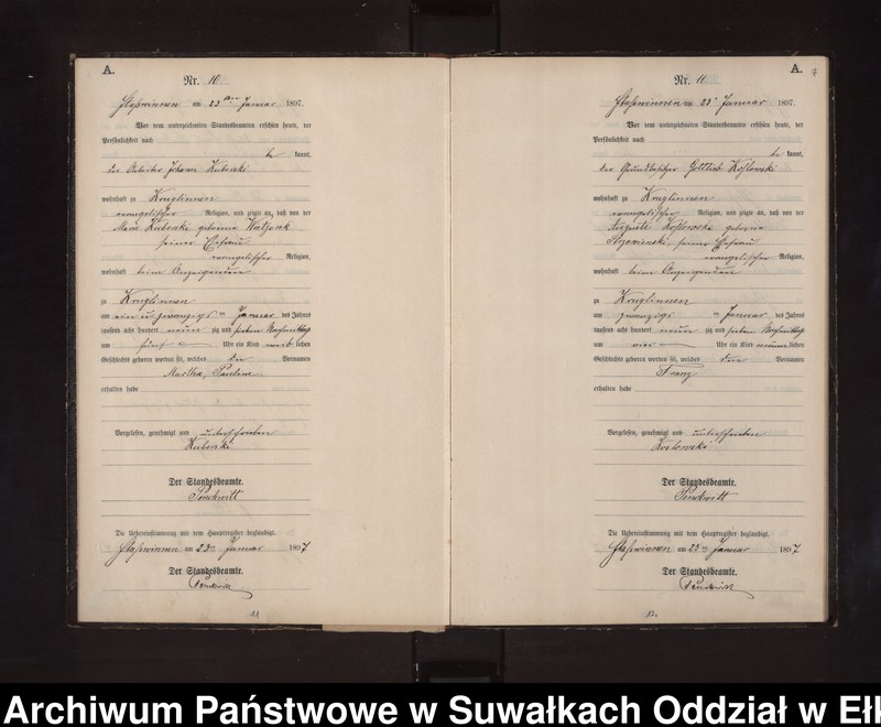 image.from.unit.number "Geburts-Neben-Register des Preussischen Standes-Amtes Stasswinnen Kreis Lötzen"
