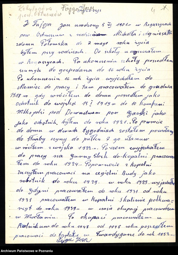Obraz 13 z jednostki "Życiorysy powstańców wielkopolskich: F - tom l /Fajga Jan - Flieger Józef/."