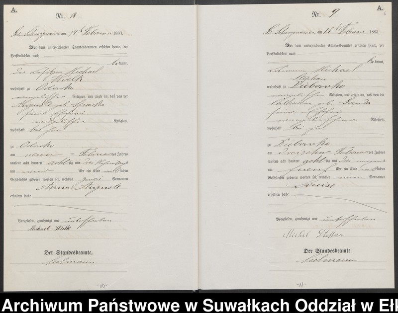 image.from.unit.number "Geburts-Haupt-Register des Königlich Preussischen Standes-Amtes Guszianka Kreis Sensburg"