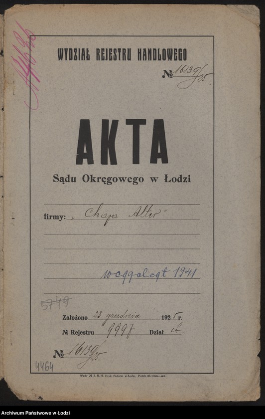 Obraz 2 z jednostki "Chaja Alter- drobna sprzedaż starego żelaza"