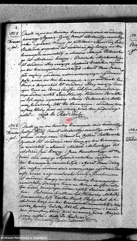 image.from.unit.number "Duplikat Akt Urodzonych, Zaślubionych i Umarłych Parafii Krasnopolskiey z Roku 1844."