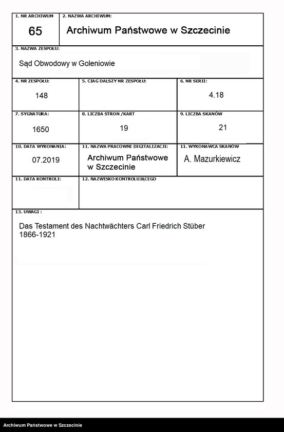 image.from.unit.number "Das Testament des Nachtwächters Carl Friedrich Stüber"