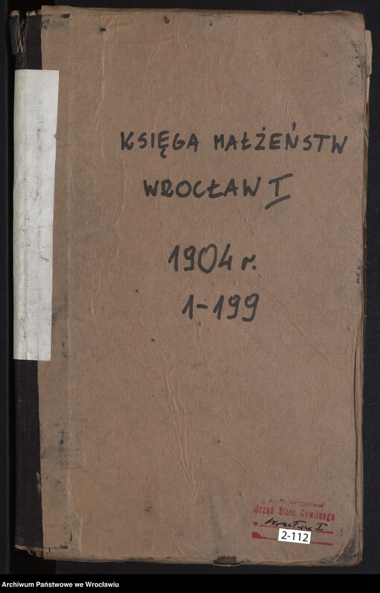 image.from.unit.number "Heiraths-Haupt-Register Breslau I 1904 Band 1"